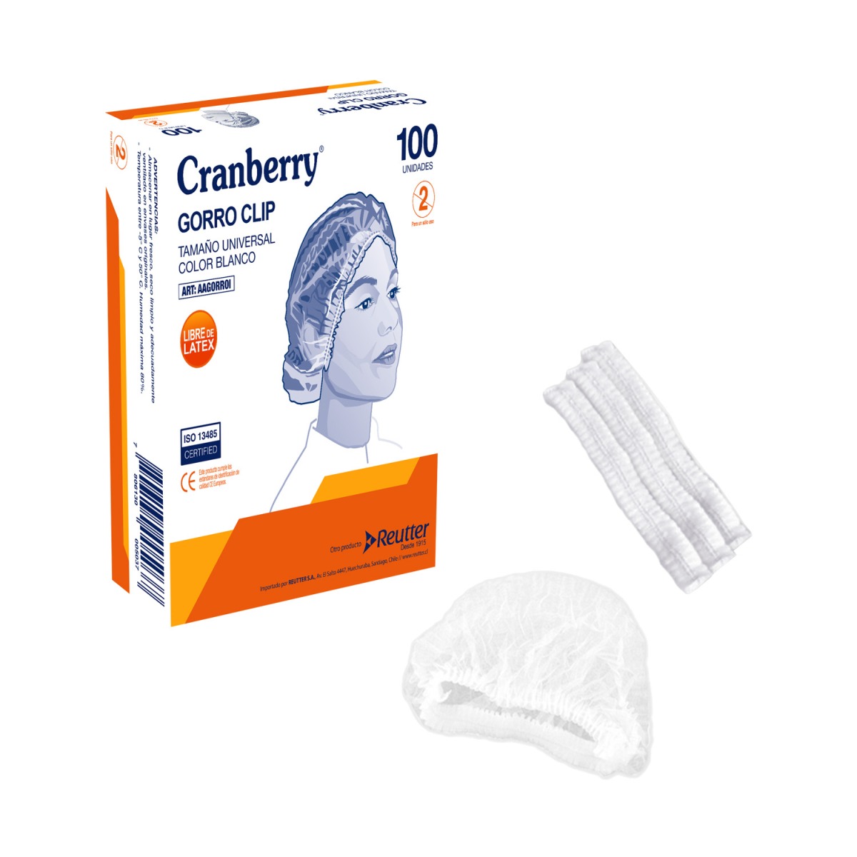 Gorro desechable tipo clip blanco