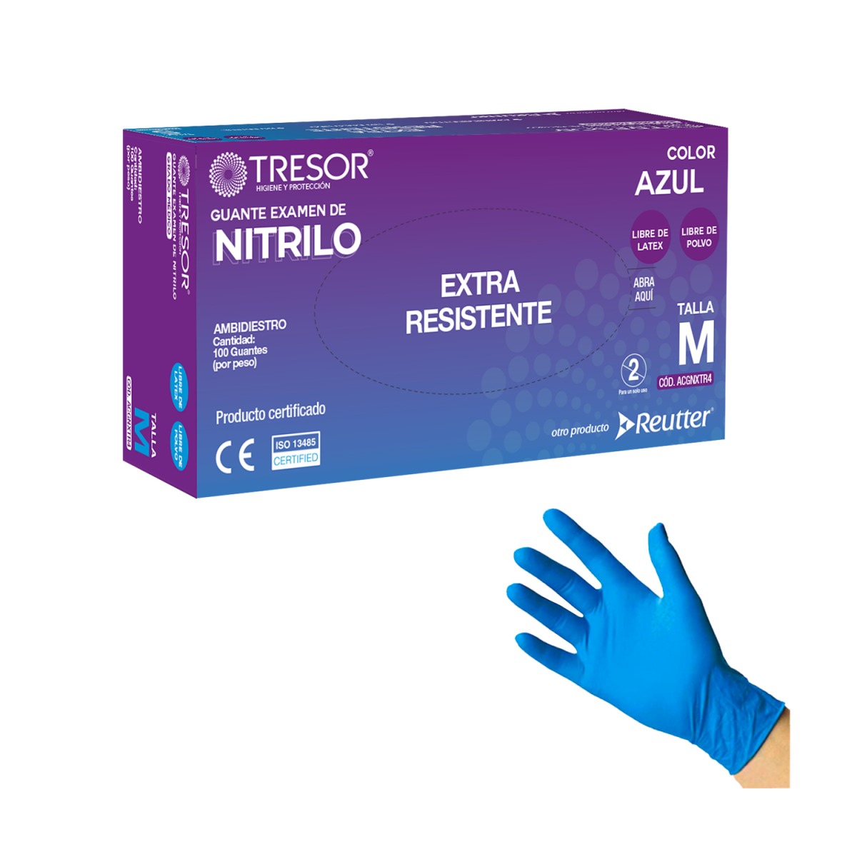 Guante examen nitrilo extra resistente